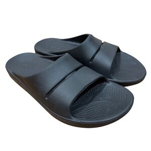 Oofos OOahh Unisex Black Slide Sandals Comfort Recovery Footwear Men 11 Women 13